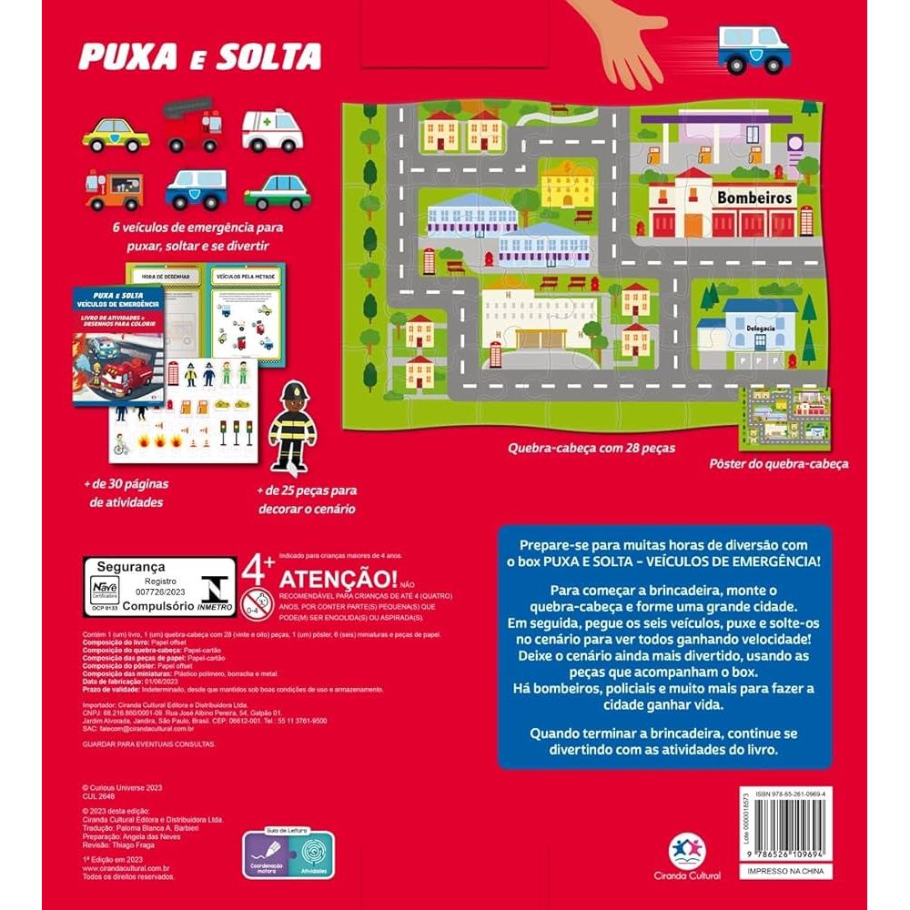 Livro Puxa e Solta Veículos de Emergência