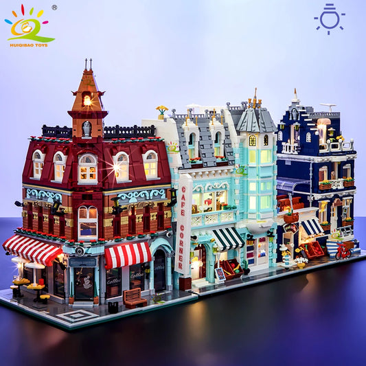 BricksTown DIY - Café de Esquina Miniatura com Blocos de Montar