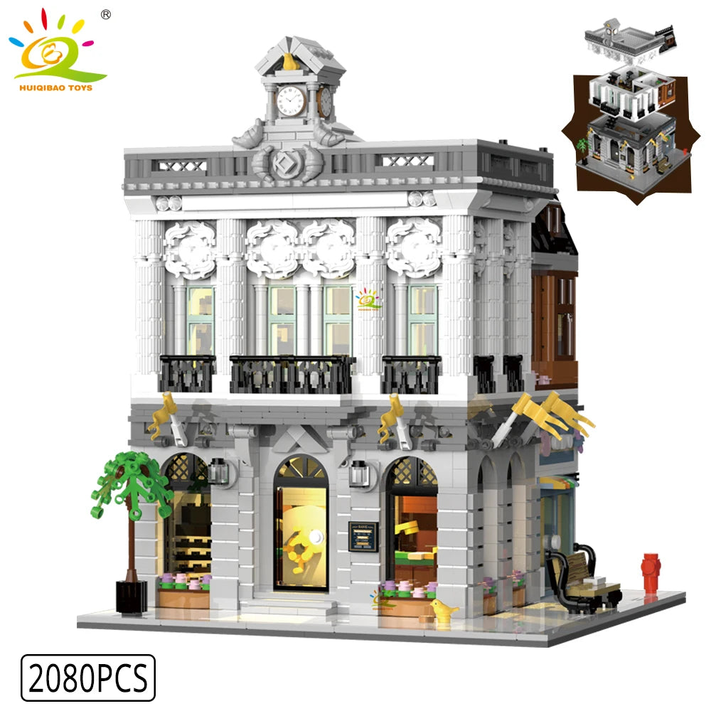 BricksTown DIY - Café de Esquina Miniatura com Blocos de Montar